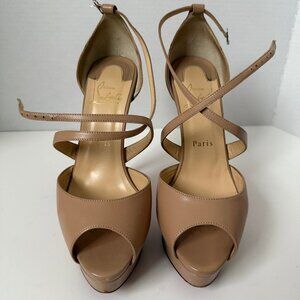 Christian Louboutin “Cross Me 150” in Kid Leather, Nude (PK1A)